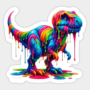 Colorful melting Dino Designe #1 Sticker